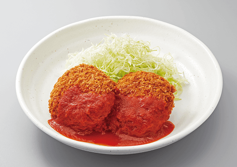 桜姫鶏チーズメンチカツトマトソース定食