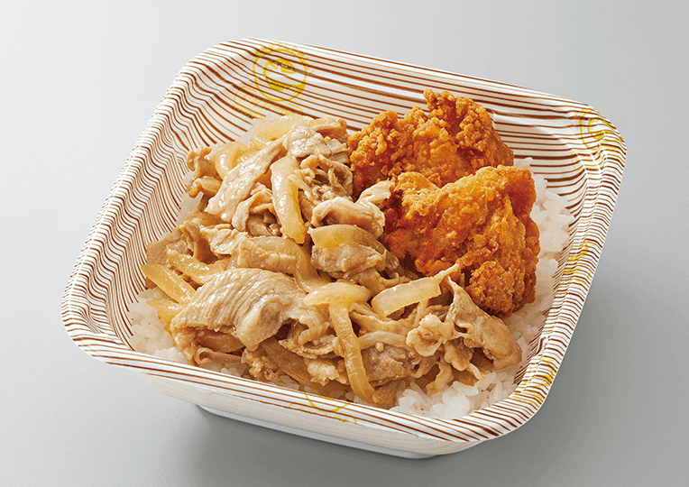 唐揚げ生姜焼き丼