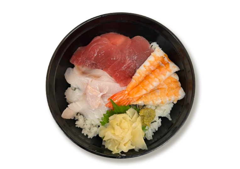 海鮮丼（ヒラメ・エビ・マグロ）