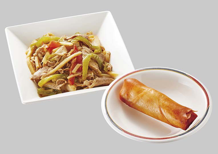 豚肉チンジャオ炒め＆春巻きセット