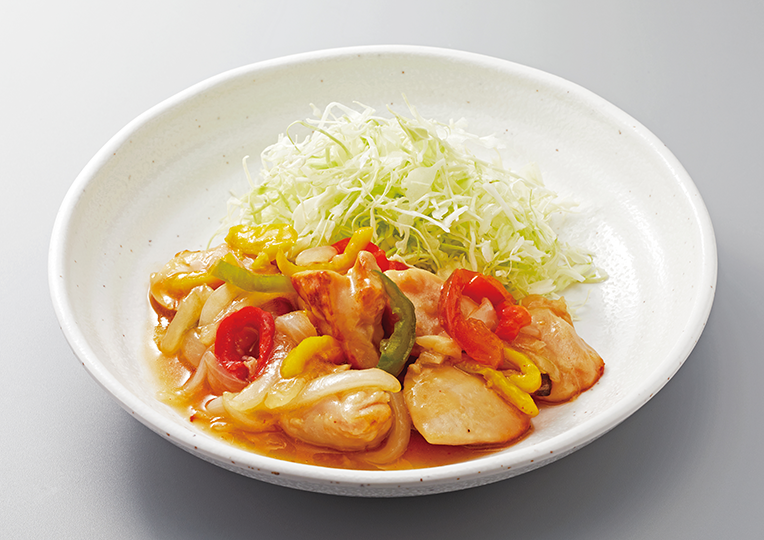 鶏肉のガリバタ醤油炒め