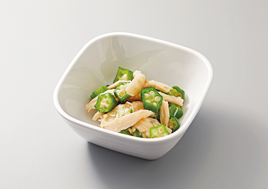 蒸し鶏オクラ和風和え