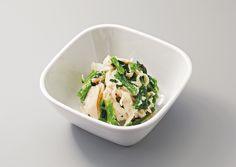 ほうれん草と鶏のわさび和え