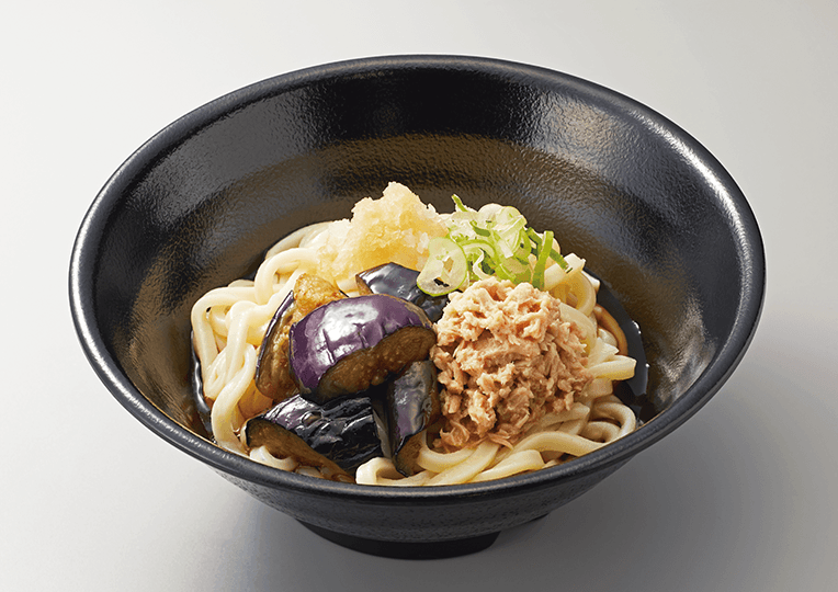 茄子とツナの冷やしうどん
