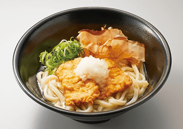 冷やし鶏天塩柑橘うどん
