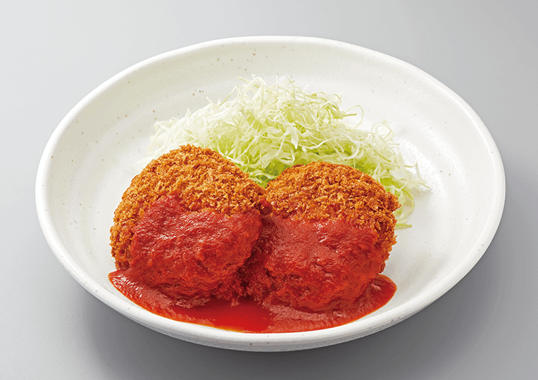 桜姫鶏チーズメンチカツトマトソース定食