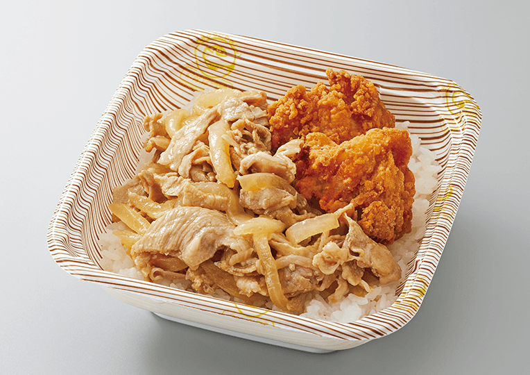 唐揚げ生姜焼き丼